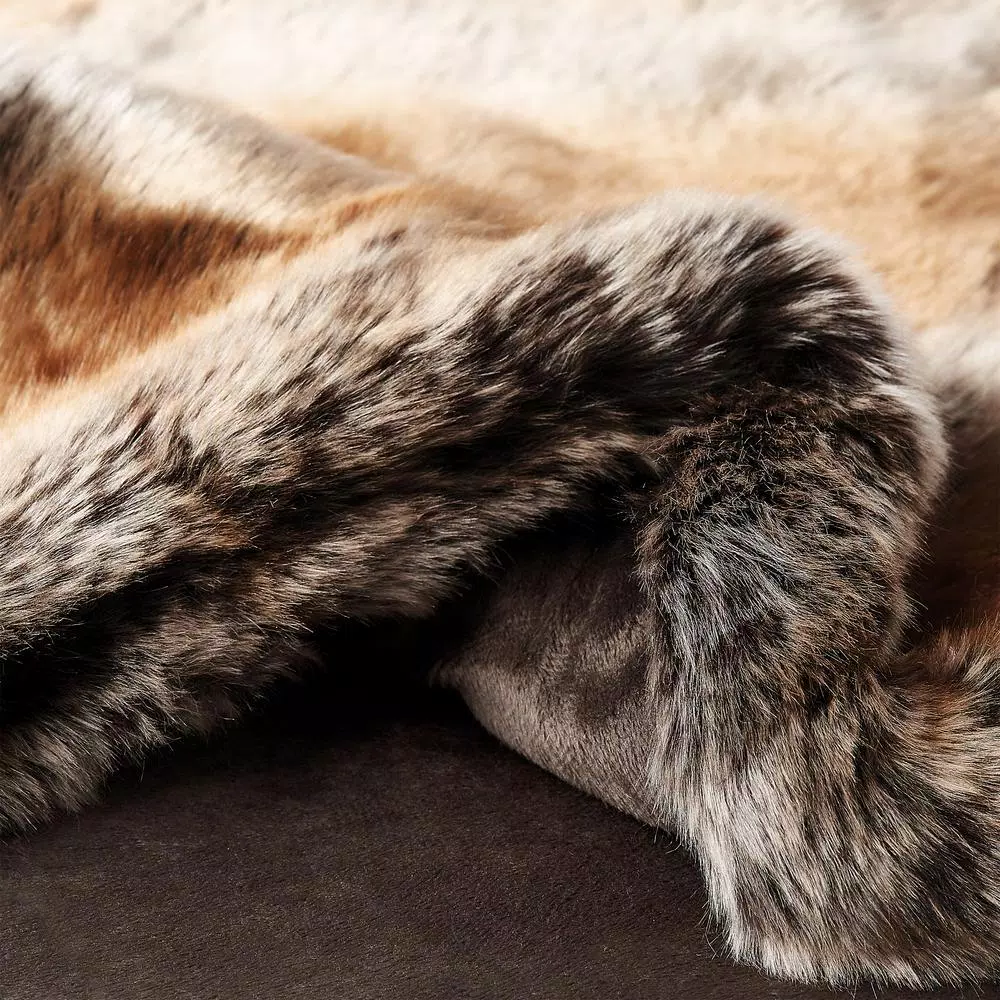 Throw Blankets Lavish Home Oversized Premium Amber Brown Fashion Faux Marten Sable Hypoallergenic Throw Blanket 4 Throw Blankets Lavish Home Oversized Premium Amber Brown Fashion Faux Marten Sable Hypoallergenic Throw Blanket - Image 2