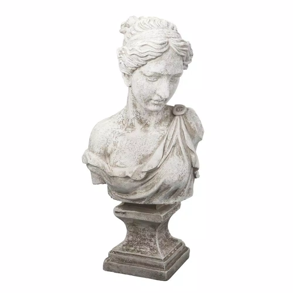 Sculptures A & B Home Bust Of Women Antique White 3 Sculptures A & B Home Bust Of Women Antique White
