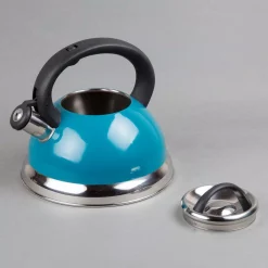 Cookware Creative Home Alexa 3.0 Quart Aqua With Aluminum Capsulated Bottom For Even Heat Distribution Stainless Steel Whistling Tea Kettle -Home Accents shop aqua blue creative home tea kettles 77068 1f 1000