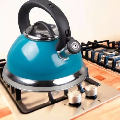 Cookware Creative Home Alexa 3.0 Quart Aqua With Aluminum Capsulated Bottom For Even Heat Distribution Stainless Steel Whistling Tea Kettle -Home Accents shop aqua blue creative home tea kettles 77068 31 1000