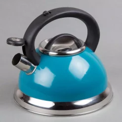 Cookware Creative Home Alexa 3.0 Quart Aqua With Aluminum Capsulated Bottom For Even Heat Distribution Stainless Steel Whistling Tea Kettle -Home Accents shop aqua blue creative home tea kettles 77068 4f 1000