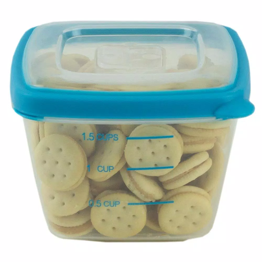 Home Basics 8-Piece Nesting Plastic Food Storage Container Set With Multi-Color Snap-On Lids - Image 4