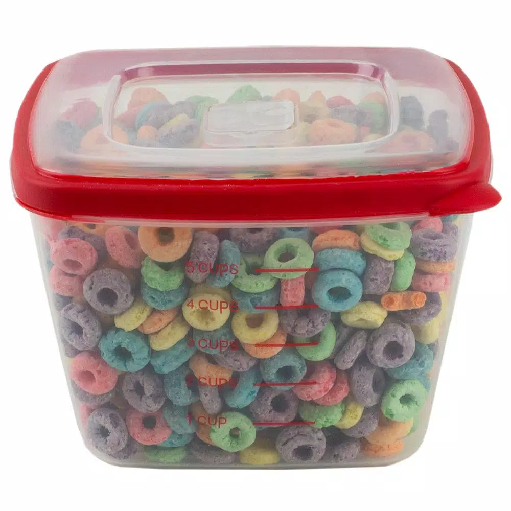 Home Basics 8-Piece Nesting Plastic Food Storage Container Set With Multi-Color Snap-On Lids - Image 5