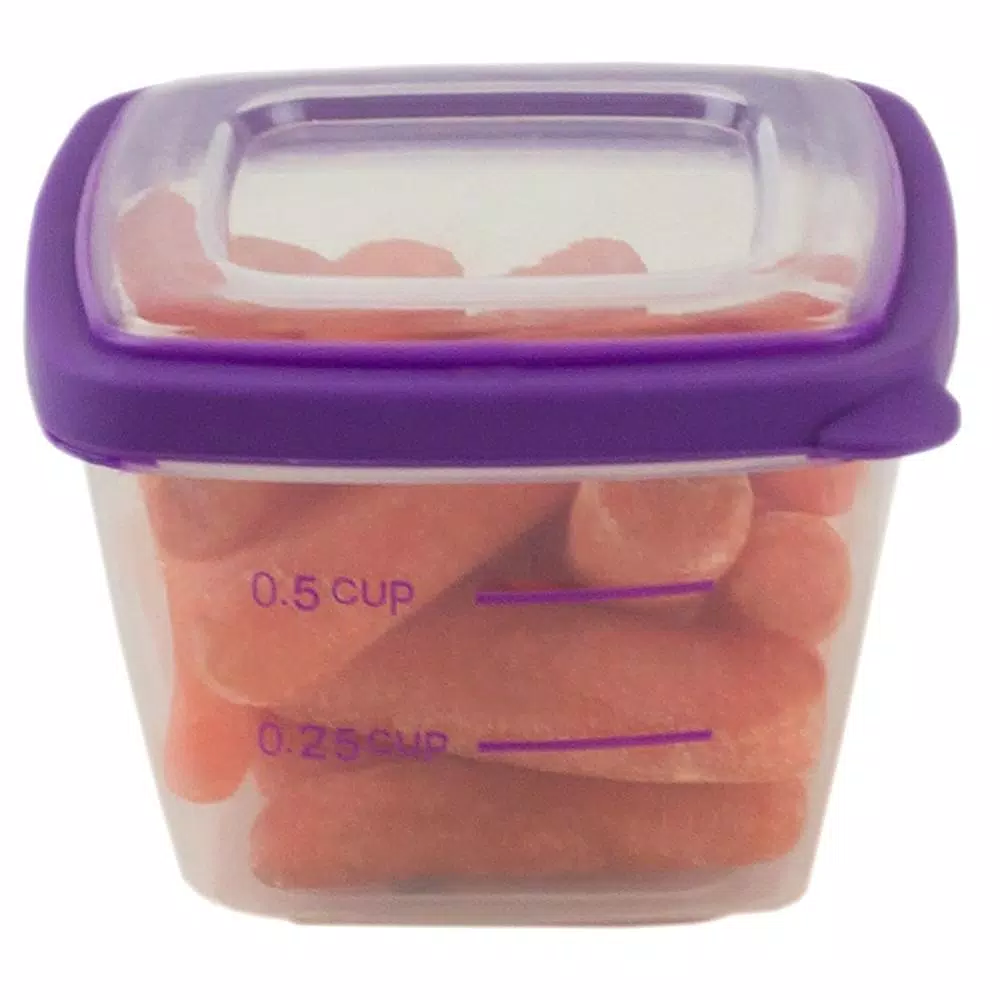 Home Basics 8-Piece Nesting Plastic Food Storage Container Set With Multi-Color Snap-On Lids - Image 7