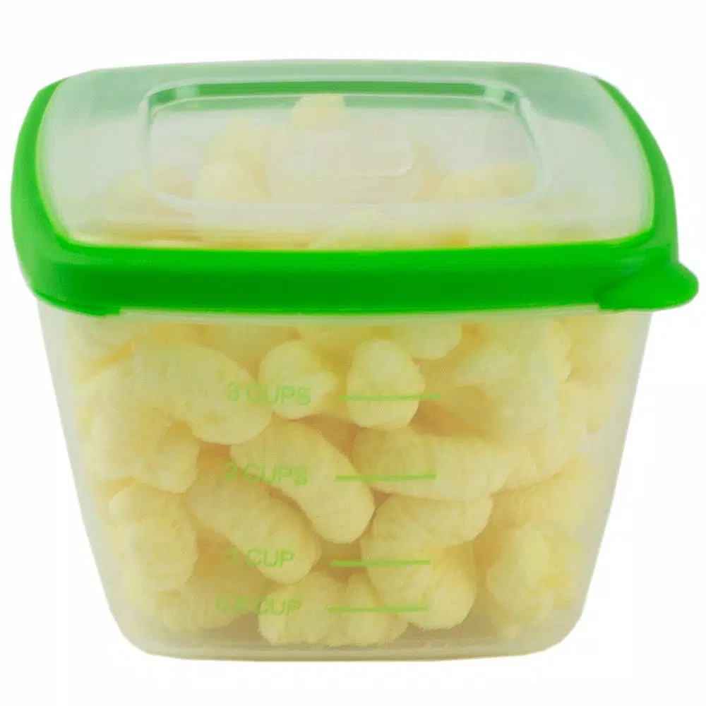 Home Basics 8-Piece Nesting Plastic Food Storage Container Set With Multi-Color Snap-On Lids - Image 6