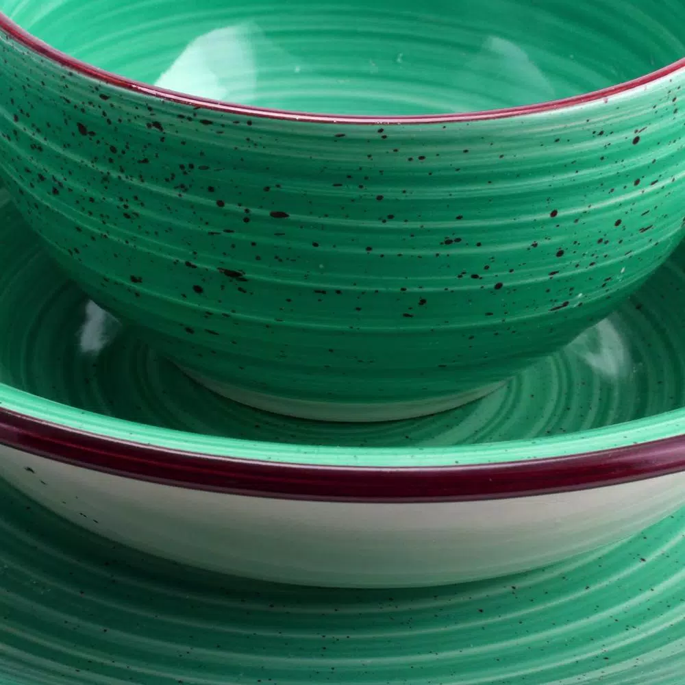 Gibson Home Color Speckle 28-Piece Casual Assorted Colors Stone Dinnerware Set (Service For 14) 4 Gibson Home Color Speckle 28-Piece Casual Assorted Colors Stone Dinnerware Set (Service For 14) - Image 2