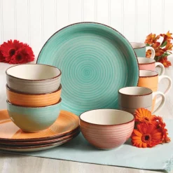Gibson Home Color Vibes 12-Piece Casual Assorted Colors Stoneware Dinnerware Set (Service For 4) -Home Accents shop assorted colors gibson home dinnerware sets 985112413m 31 1000