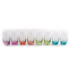 Drinkware Gibson Home Karissa 8-Piece Assorted Colors Glass Tumbler Set -Home Accents shop assorted colors gibson home drinking glasses sets 98596601m 1f 1000