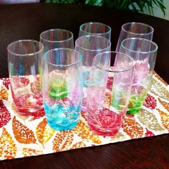Drinkware Gibson Home Karissa 8-Piece Assorted Colors Glass Tumbler Set -Home Accents shop assorted colors gibson home drinking glasses sets 98596601m 4f 1000