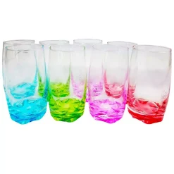Drinkware Gibson Home Karissa 8-Piece Assorted Colors Glass Tumbler Set