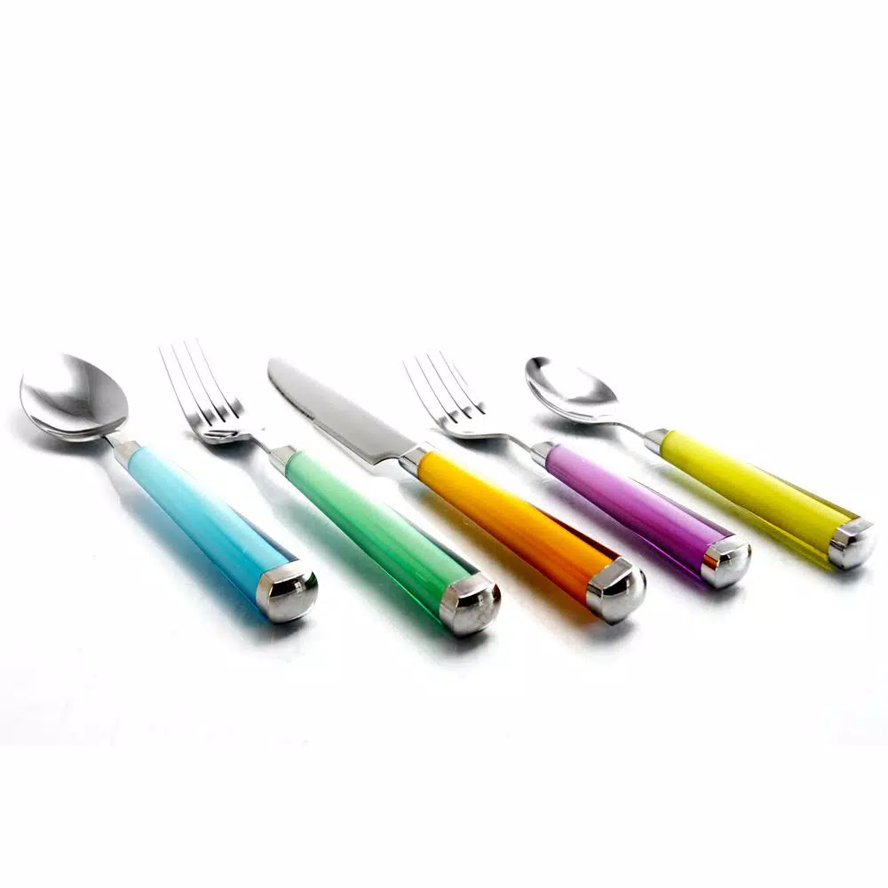 Gibson Home Pastel Extravaganza 20-Piece Assorted Colors Stainless Steel Flatware Set (Service For 4) 7 Gibson Home Pastel Extravaganza 20-Piece Assorted Colors Stainless Steel Flatware Set (Service For 4) - Image 5