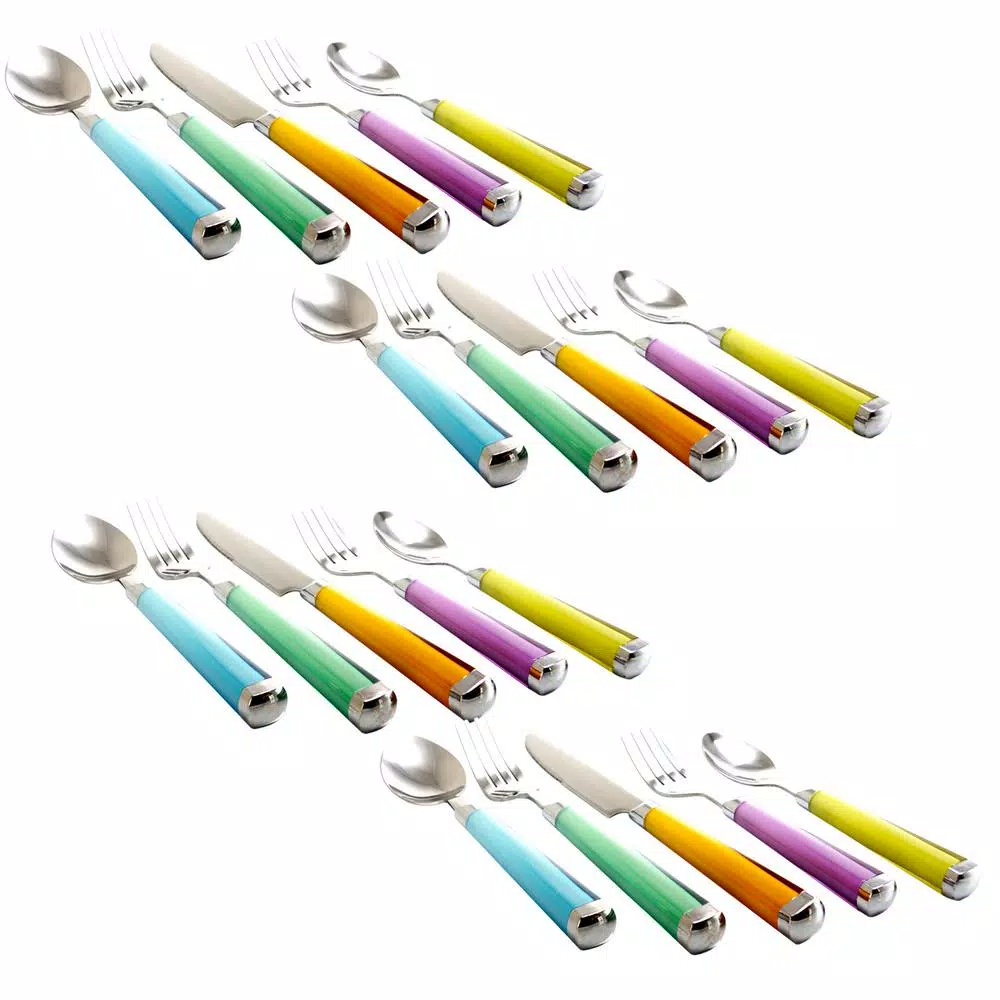 Gibson Home Pastel Extravaganza 20-Piece Assorted Colors Stainless Steel Flatware Set (Service For 4) 6 Gibson Home Pastel Extravaganza 20-Piece Assorted Colors Stainless Steel Flatware Set (Service For 4) - Image 4