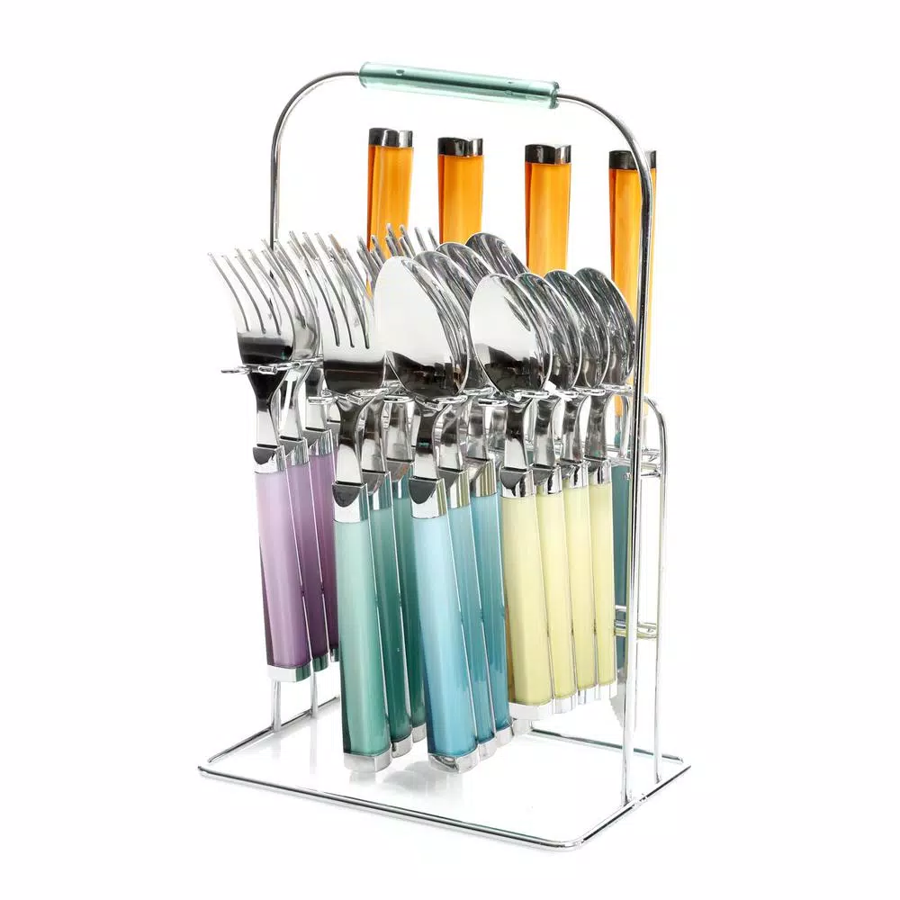 Gibson Home Pastel Extravaganza 20-Piece Assorted Colors Stainless Steel Flatware Set (Service For 4) 8 Gibson Home Pastel Extravaganza 20-Piece Assorted Colors Stainless Steel Flatware Set (Service For 4) - Image 6