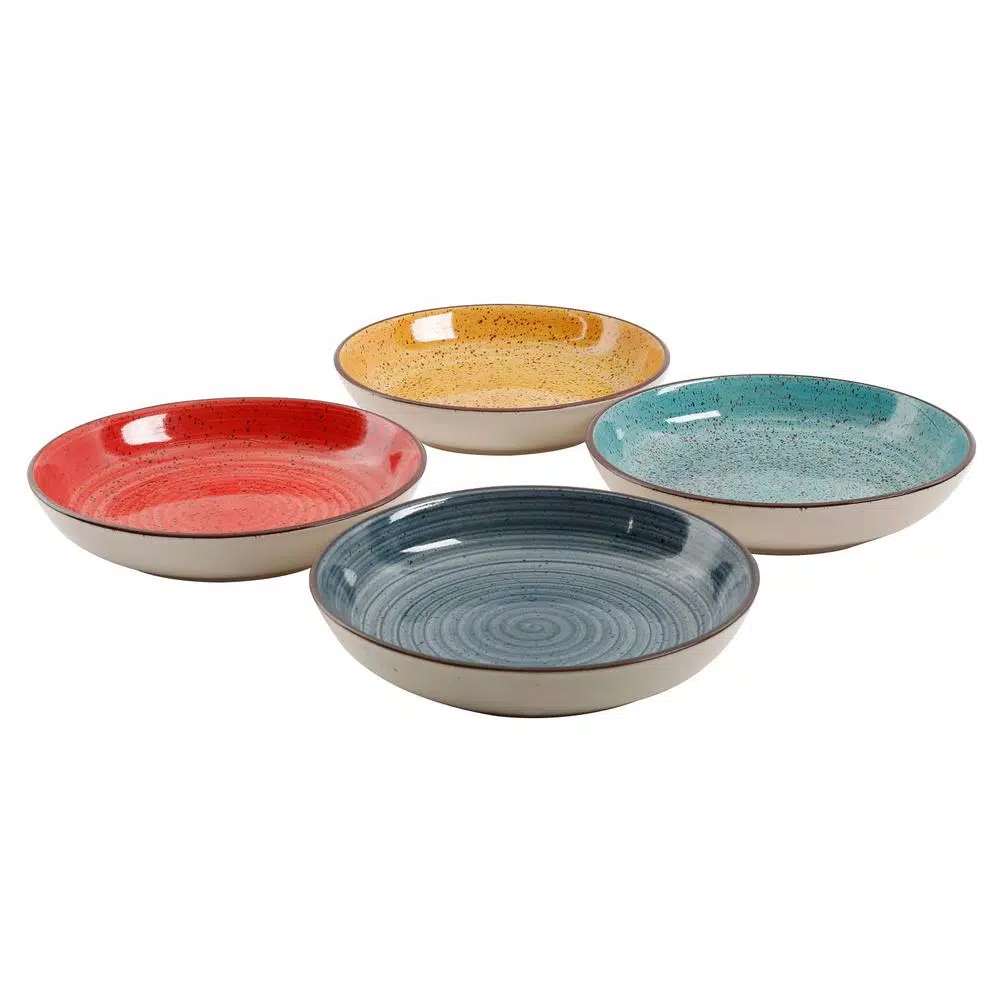 Dinnerware Gibson Home 12.05 Oz. Assorted Colors Stoneware Pasta Bowls (4-Piece) 3 Dinnerware Gibson Home 12.05 Oz. Assorted Colors Stoneware Pasta Bowls (4-Piece)