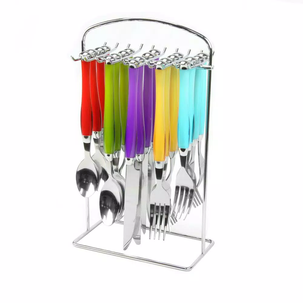 Gibson Home Santoro 20-Piece Assorted Color Stainless Steel Flatware Set (Service For 4) 3 Gibson Home Santoro 20-Piece Assorted Color Stainless Steel Flatware Set (Service For 4)