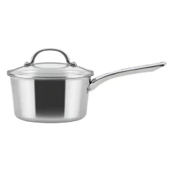 Cookware Ayesha Curry Home Collection 3 Qt. Stainless Steel Sauce Pan With Glass Lid -Home Accents shop ayesha curry sauce pans 70203 c3 1000