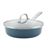 Cookware Ayesha Curry Home Collection 3 Qt. Aluminum Nonstick Saute Pan In Twilight Teal With Glass Lid -Home Accents shop ayesha curry saute pans 10777 64 1000