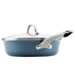 Cookware Ayesha Curry Home Collection 3 Qt. Aluminum Nonstick Saute Pan In Twilight Teal With Glass Lid -Home Accents shop ayesha curry saute pans 10777 66 1000