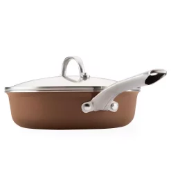 Cookware Ayesha Curry Home Collection 3 Qt. Aluminum Nonstick Saute Pan In Brown Sugar With Glass Lid -Home Accents shop ayesha curry saute pans 10781 66 1000