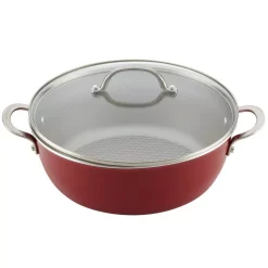 Cookware Ayesha Curry Home Collection 7.5 Qt. Aluminum Nonstick Stock Pot In Sienna Red With Glass Lid 9 Cookware Ayesha Curry Home Collection 7.5 Qt. Aluminum Nonstick Stock Pot In Sienna Red With Glass Lid -Home Accents shop ayesha curry stock pots 10128 c3 1000