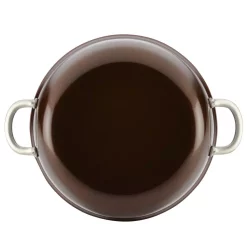 Cookware Ayesha Curry Home Collection 7.5 Qt. Aluminum Nonstick Stock Pot In Brown Sugar With Glass Lid -Home Accents shop ayesha curry stock pots 10130 1d 1000