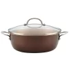 Cookware Ayesha Curry Home Collection 7.5 Qt. Aluminum Nonstick Stock Pot In Brown Sugar With Glass Lid