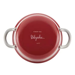 Cookware Ayesha Curry Home Collection 4.5 Qt. Porcelain Enamel Nonstick Covered Saucepot In Sienna Red 7 Cookware Ayesha Curry Home Collection 4.5 Qt. Porcelain Enamel Nonstick Covered Saucepot In Sienna Red -Home Accents shop ayesha curry stock pots 10744 1d 1000