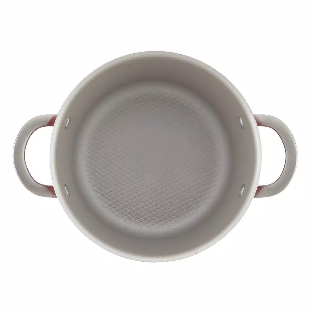 Cookware Ayesha Curry Home Collection 4.5 Qt. Porcelain Enamel Nonstick Covered Saucepot In Sienna Red 4 Cookware Ayesha Curry Home Collection 4.5 Qt. Porcelain Enamel Nonstick Covered Saucepot In Sienna Red - Image 2