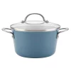 Cookware Ayesha Curry Home Collection 4.5 Qt. Twilight Teal Porcelain Enamel Non-Stick Covered Saucepot 2 Cookware Ayesha Curry Home Collection 4.5 Qt. Twilight Teal Porcelain Enamel Non-Stick Covered Saucepot -Home Accents shop ayesha curry stock pots 10752 64 1000