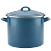 Cookware Ayesha Curry Home Collection 12 Qt. Steel Nonstick Stock Pot In Twilight Teal With Lid