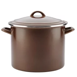 Cookware Ayesha Curry Home Collection 12 Qt. Steel Nonstick Stock Pot In Brown Sugar With Lid
