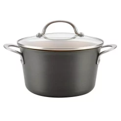 Cookware Ayesha Curry Home Collection 4.5 Qt. Hard Anodized Aluminum Covered Saucepot