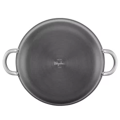 Cookware Ayesha Curry Home Collection 10 Qt. Hard-Anodized Aluminum Nonstick Stock Pot In Charcoal Gray With Glass Lid -Home Accents shop ayesha curry stock pots 80263 1d 1000