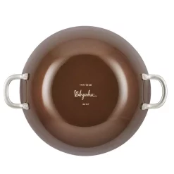 Cookware Ayesha Curry Home Collection 14 In. Porcelain Enamel Nonstick Wok In Brown Sugar -Home Accents shop ayesha curry woks stir fry pans 10382 1d 1000