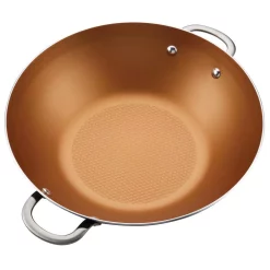 Cookware Ayesha Curry Home Collection 14 In. Porcelain Enamel Nonstick Wok In Brown Sugar