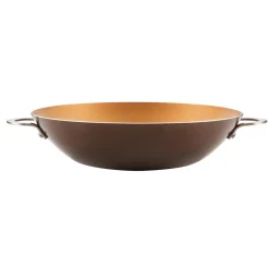 Cookware Ayesha Curry Home Collection 14 In. Porcelain Enamel Nonstick Wok In Brown Sugar -Home Accents shop ayesha curry woks stir fry pans 10382 c3 1000