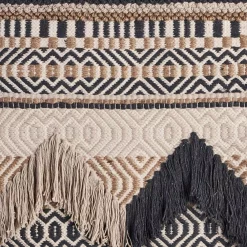 Wall Accents LR Home Trellis Beige / Charcoal Geometric Braided Fringed Wall Tapestry -Home Accents shop beige charcoal lr home tapestries wallh80222bcl1622 c3 1000