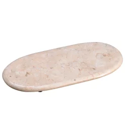 Serveware Creative Home 6 In. L X 14 In. W Natural Champagne Marble Oval Shaped Serving Tray Cheese Serving Board Pastry Board