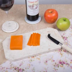 Serveware Creative Home 12 In. X 6 In. Natural Champagne Marble Octagonal Cheese Board -Home Accents shop beige creative home cheese board sets 74762 4f 1000