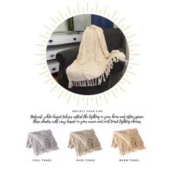Throw Blankets LR Resources LR Home Handmade Boho Farmhouse Natural – Off White Sofa Bed Throw Blanket With Fringe -Home Accents shop beige lr resources throw blankets throw81190nat4250 40 1000