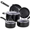 Cook N Home 8-Piece Aluminum Nonstick Cookware Set In Black