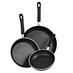 Cookware Cook N Home 3-Piece Hard-Anodized Aluminum Nonstick Frying Pan Set In Black -Home Accents shop black cook n home skillets 02476 c3 1000