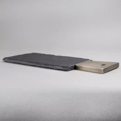 Serveware Creative Home Natural Slate Stone 13 In. X 5 In. X 1/2 In. H Black Cheese Serving Paddle Board With Stainless Steel Copper Trim Handle 11 Serveware Creative Home Natural Slate Stone 13 In. X 5 In. X 1/2 In. H Black Cheese Serving Paddle Board With Stainless Steel Copper Trim Handle -Home Accents shop black creative home cheese board sets 32980 4f 1000