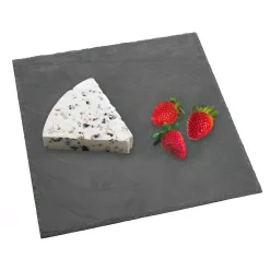Serveware Creative Home Natural Slate Black Stone 12 In. X 12 In. Square Serving Board Cheese Platter Hot Pan Trivet -Home Accents shop black creative home cheese board sets 73470 4f 1000
