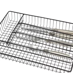 Kitchen Utensils Creative Home Black Plated Iron Works 5 Compartments Cutlery Tray Flatware Utensil Organizer, Large -Home Accents shop black creative home utensil holders 50149 31 1000