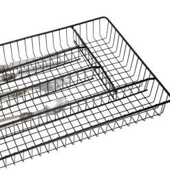 Kitchen Utensils Creative Home Black Plated Iron Works 5 Compartments Cutlery Tray Flatware Utensil Organizer, Large -Home Accents shop black creative home utensil holders 50149 4f 1000