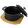 Bakeware Gibson Home Campton 0.30 Qt. Oval Cast Iron Mini Casserole With Lid And Wooden Base