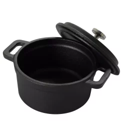 Bakeware Gibson Home Campton 0.30 Qt. Oval Cast Iron Mini Casserole With Lid And Wooden Base -Home Accents shop black gibson home casserole dishes 985105752m 76 1000
