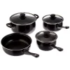 Gibson Home Chef Du Jour 7-Piece Carbon Steel Nonstick Cookware Set In Black