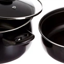 Gibson Home Chef Du Jour 7-Piece Carbon Steel Nonstick Cookware Set In Black 6 Gibson Home Chef Du Jour 7-Piece Carbon Steel Nonstick Cookware Set In Black -Home Accents shop black gibson home cookware sets 98586675m c3 1000